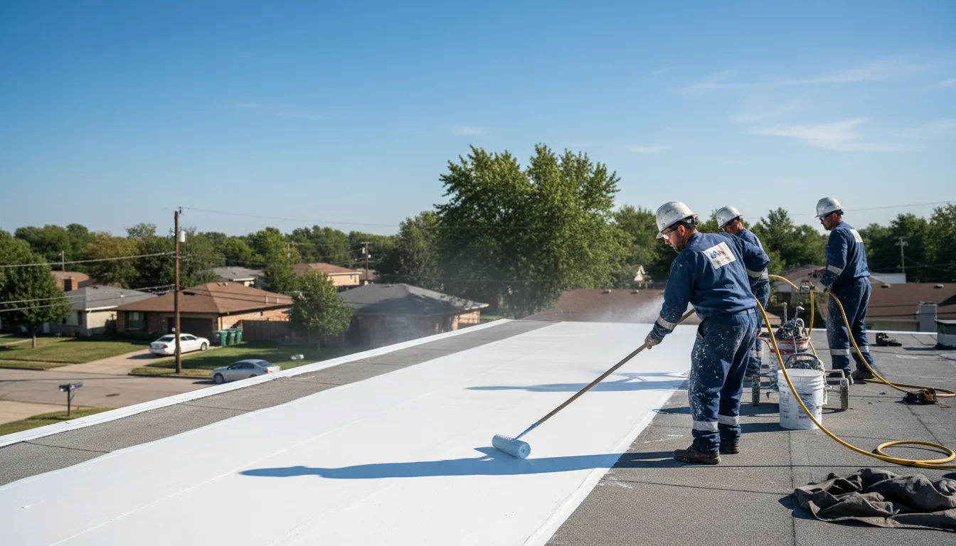 Commercial roof coating in Crowell, TX near me